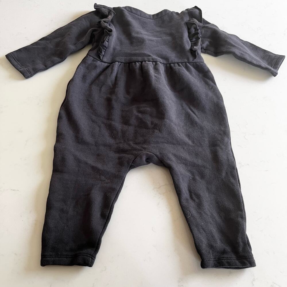 H&M Girls Brown Sweatshirt One Piece Jumpsuit Romper size 9-12 months - Picture 5 of 5